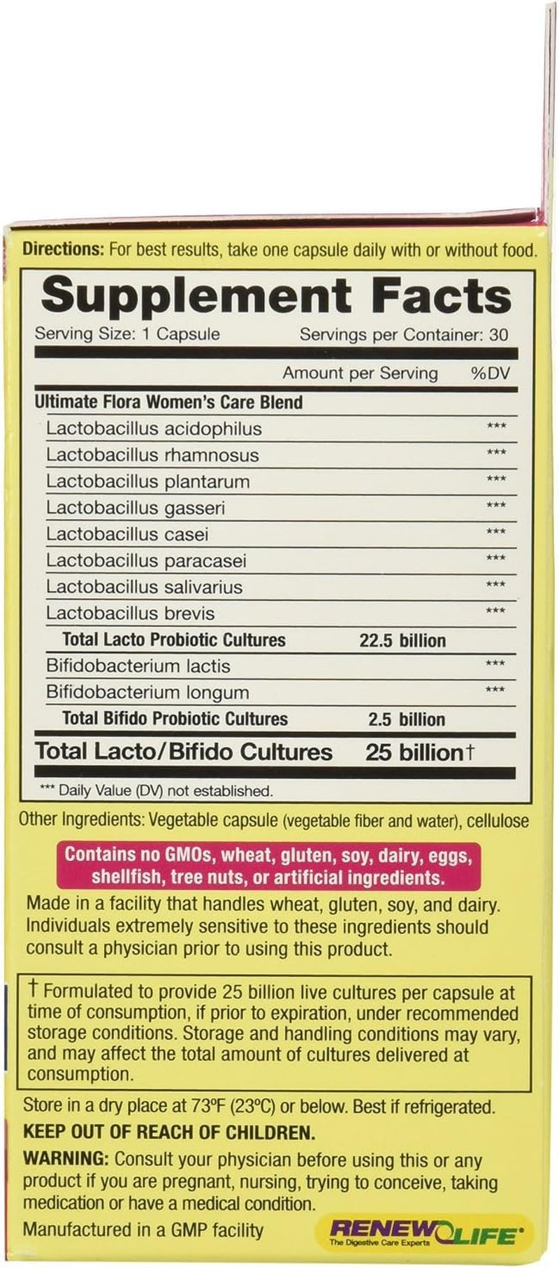 Renew Flora Womans Probio Size 30Ct Renew Life Ultimate Flora Womans Probiotic 30Ct