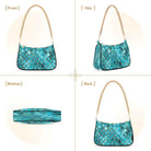 Shoulder Bags for Women Turquoise Blue Hobo Tote Handbag Small Clutch Purse with Zipper Closure