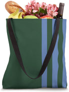 Blue and Green Stripes Simple Three Lines Modern and Sporty Tote Bag