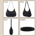 Shoulder Handbags for Women Crossbody Woven Leather Tote Shoulder Bag Purse Hobo Lightweight with Zipper Adjustable Strap