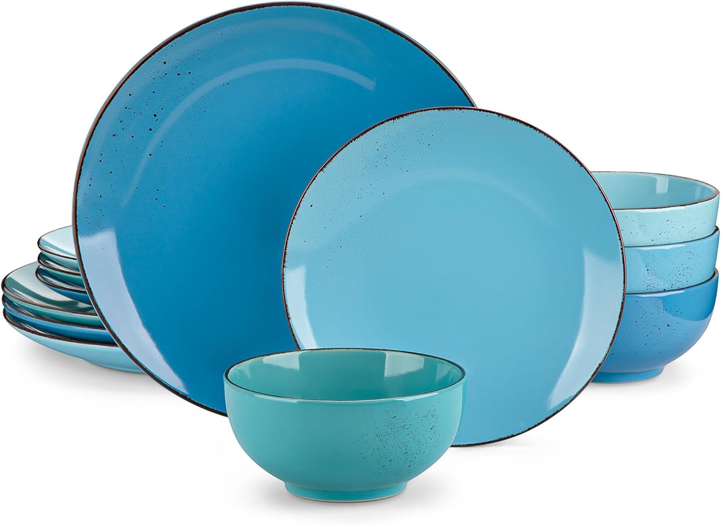 Vancasso Navia Dinnerware Sets (12 Pcs), Stoneware Plates and Bowls Sets, Dinner