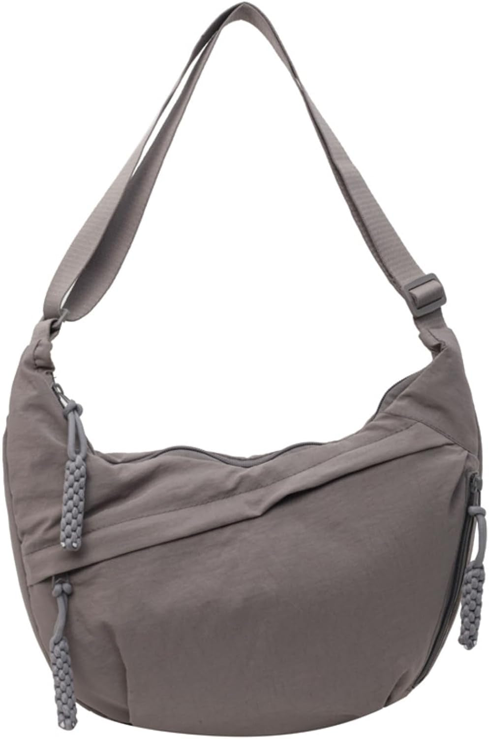 Nylon Corduroy Crossbody Bag Braided Zip Multi-Pocket Crescent Women Men Shoulder Bag Sling Hobo Dumpling Bag