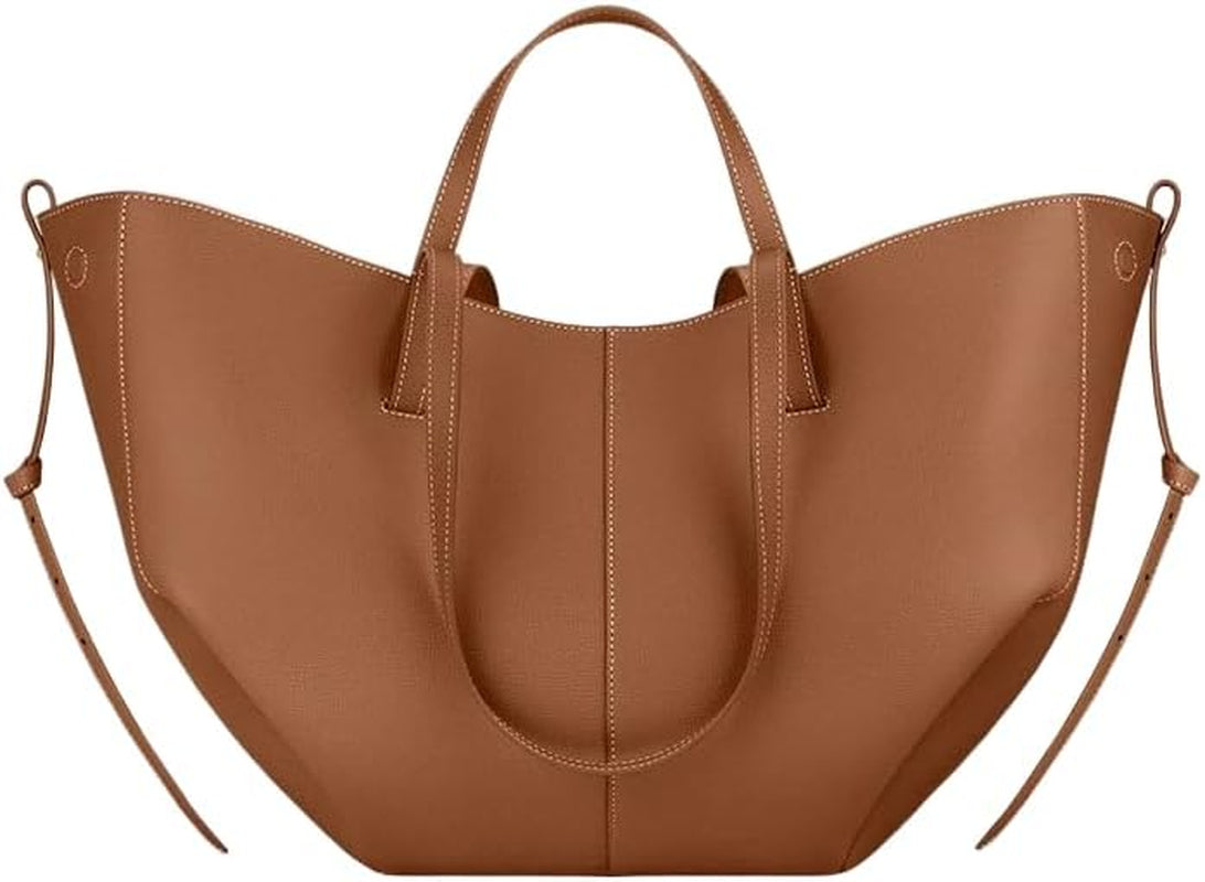Wing Cyme Cowhide Bucket Tote Bag - Large Capacity Commuting