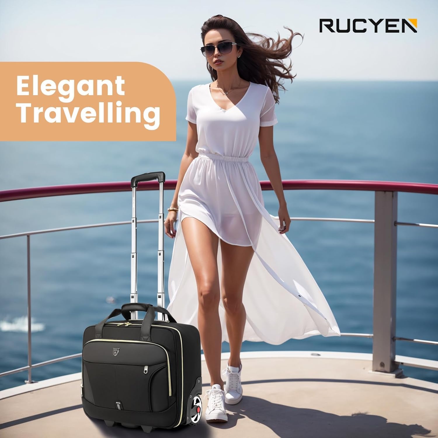 Rolling Laptop Bag,Rolling Briefcase for Men & Women,Laptop Briefcase on Wheels,Carry on Bag for Business Travel