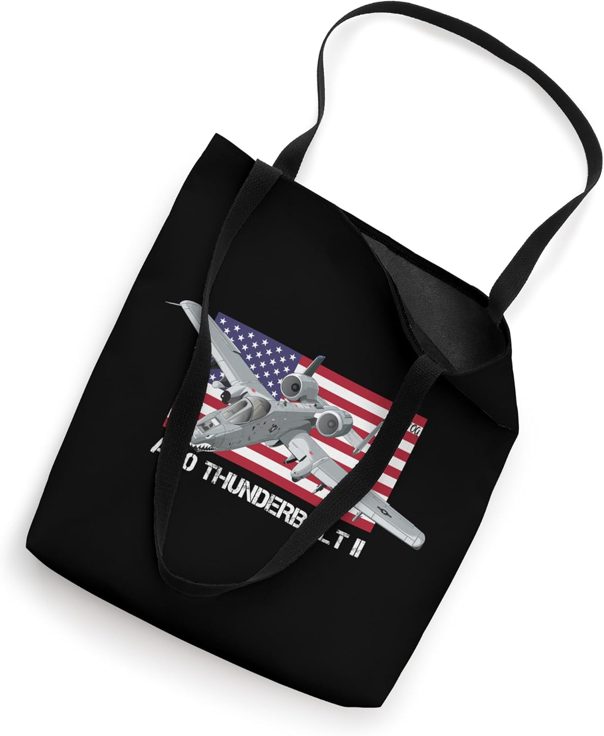 A-10 Thunderbolt II Warthog Plane American Flag Tote Bag
