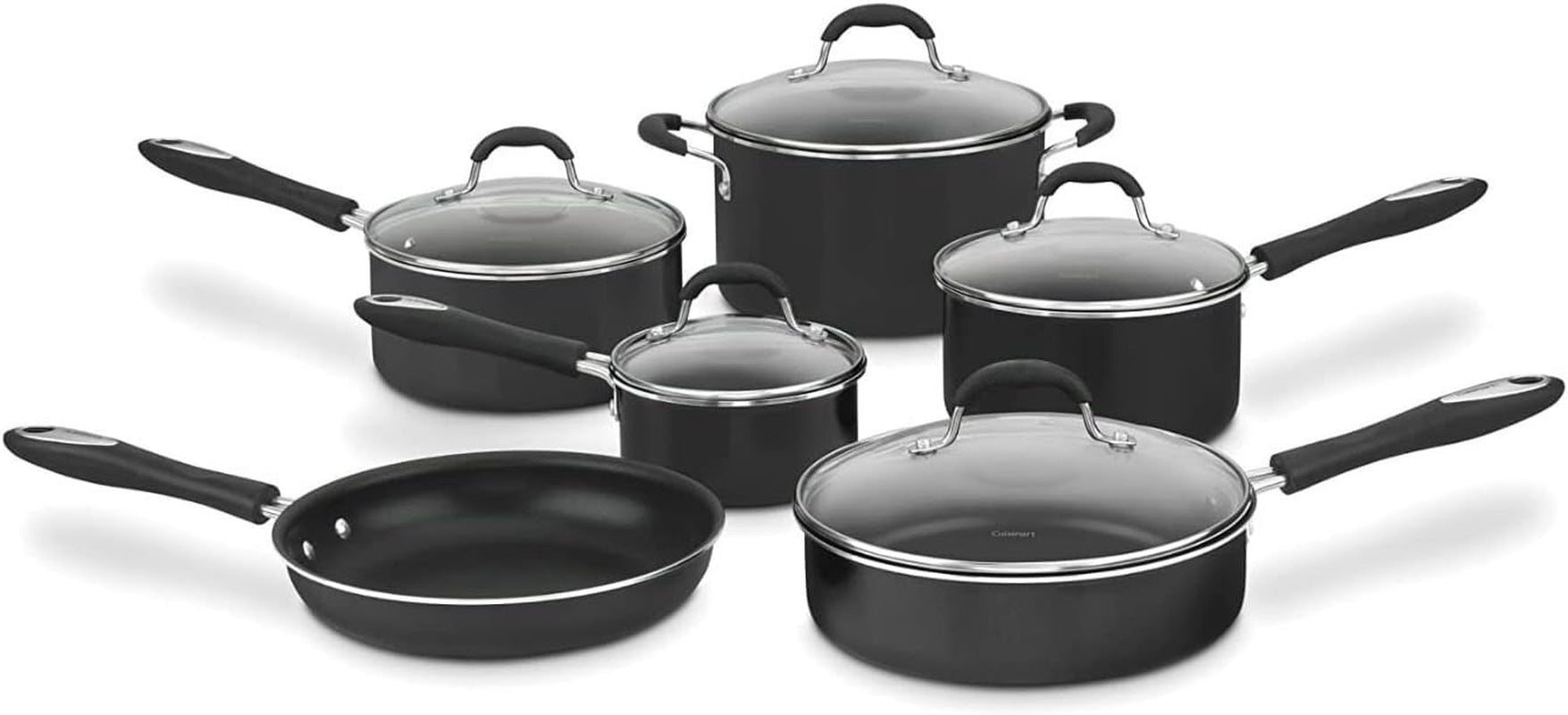 Cuisinart 11-Piece Nonstick Cookware Set, Black, 55-11BK