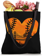 US State San Francisco Baseball Vintage Heart Tote Bag