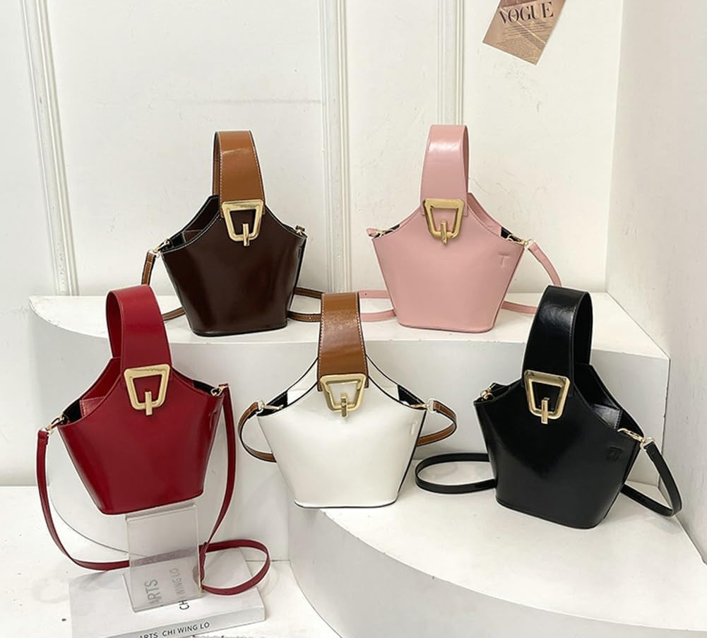 Crescent Hobo Bags Women Trendy PU Leather Bucket Bag Underarm Shoulder Bag Cute Crossbody Phone Purse Tote Handbag 2025