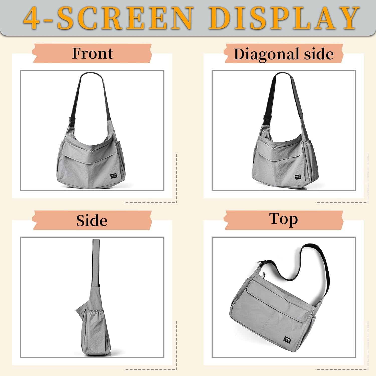 FSD.WG Men Messenger Bag Laptop Bag Shoulder Bag Large Capacity Computer Casual Bag for Work College Travel