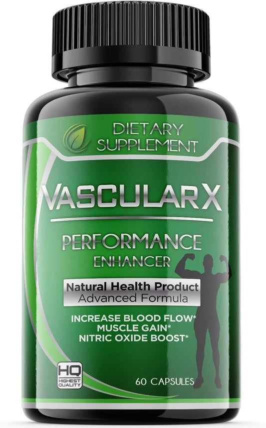 (1 Pack) Vascular X Pills - Male Vitality Support Supplement - 60 Capsules