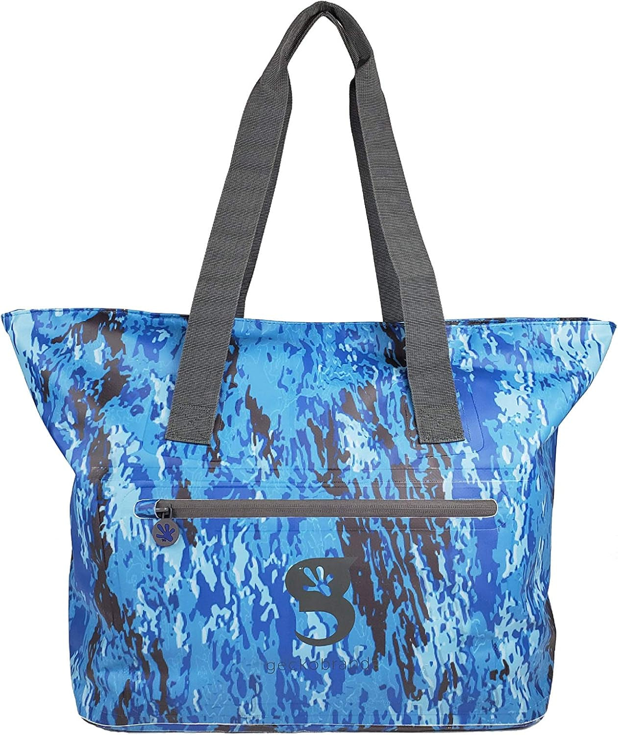 Geckobrands Waterproof Escape Beach Tote – Spacious Travel Beach Bag with Hidden Pocket and Long Handles for Easy Carrying