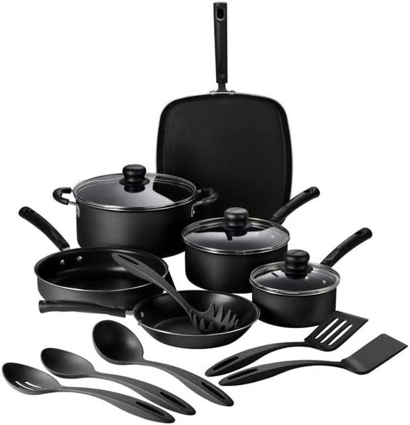 Tramontina 15 Pc Aluminum Nonstick Cookware Set with Utensils - Storm, 80143/034DS