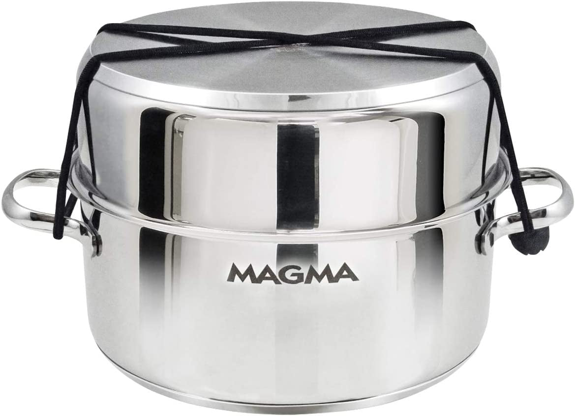 Magma Products, A10-360L-IND, 10 Piece Gourmet Nesting Stainless Steel Cookware Set, Induction Cooktops, Silver