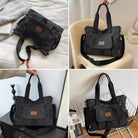 DOURR Canvas Cotton Crossbody Handbags Casual Shoulder Work Travel Tote Bag for Women