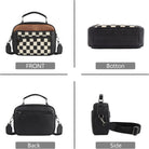Checkered Crossbody Purse Women Plaid Shoulder Bag Checkerboard Top Hand Tote Bag Leather Hobo Handbags