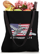 A-10 Thunderbolt II Warthog Plane American Flag Tote Bag