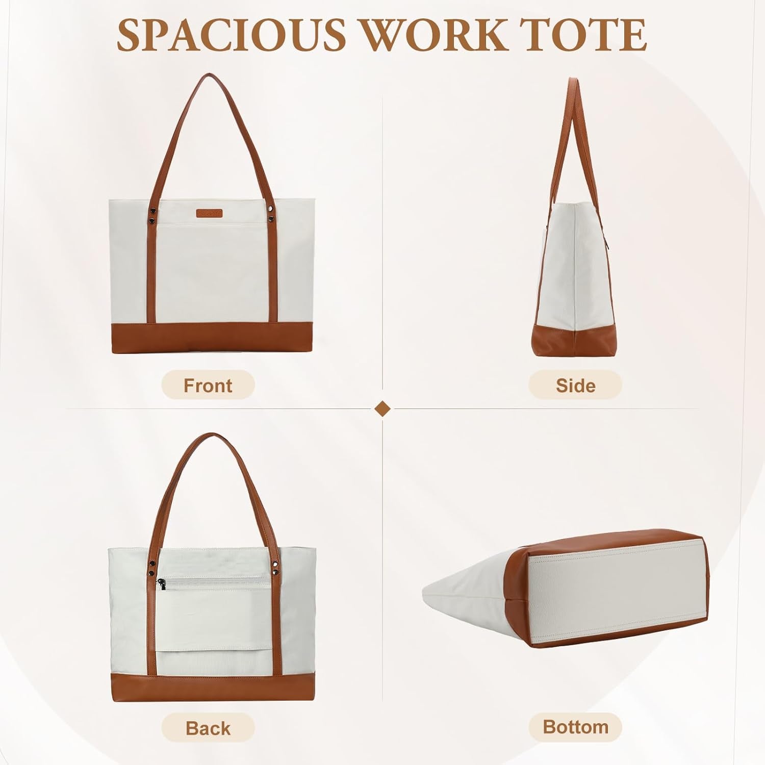 VASCHY Laptop Tote Bag for Women, Large 15.6Inch Computer Teacher Bag Purse Briefcase for Travel,Work,Business,Office