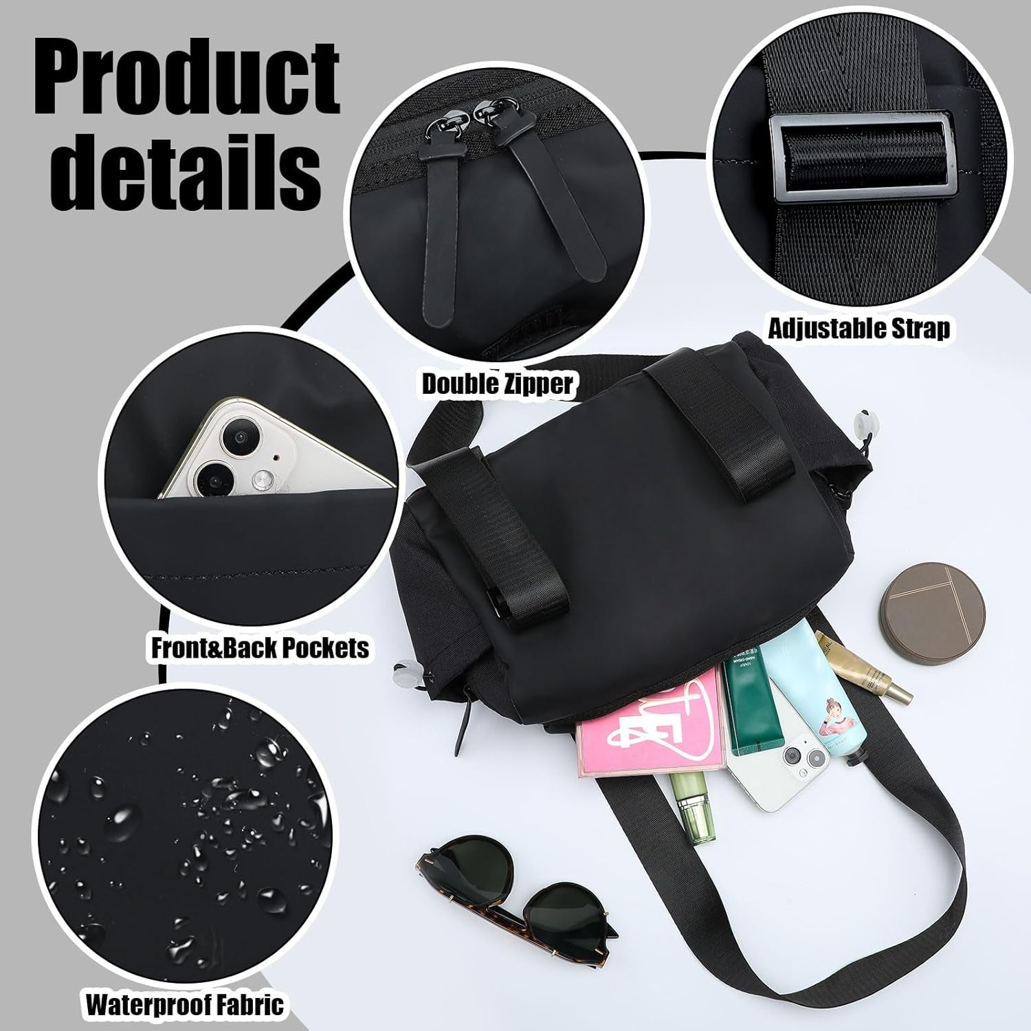 Black Bows Mini Gym Bag for Women Coquette Small Gym Tote Mini Duffle Bag with 5 Pcs Bows for Travel Weekender Yoga
