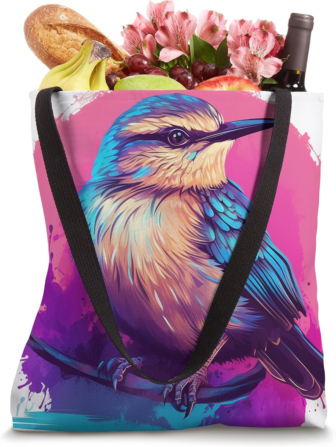Vaporwave Aesthetic Carolina Wren Tote Bag