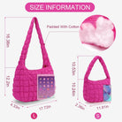 YFGBCX Quilted Tote Bag for Women Puffer Bag Quilted Bag Lightweight Puffy Tote Bag Quilted Padding Shoulder Bag Padded Hobo Crossbody Bag Zip Closure A06-Rose Pink