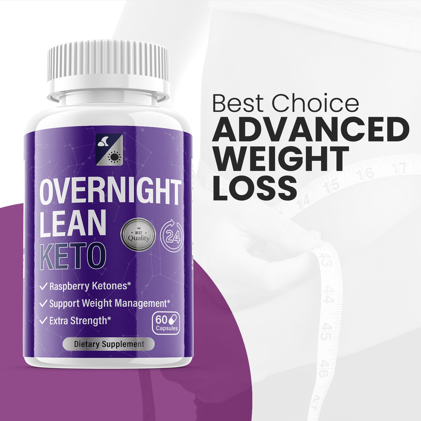 (1 Pack) Overnight Lean Keto Pills - Overnight Lean for Weight Loss - 60 Pills