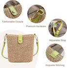 Women 2025 Summer Purse Straw Woven Cross Body Bucket Bag Trendy Shoulder Handbag Casual Tote Travel Beach