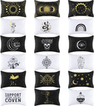 18 Pieces Moon Witch Zipper Pouch Bag Tarot Cards Phase Bag Witch Purse Gothic Aesthetic Canvas Makeup Bags Witchy Crystals Toiletry Bags Witchcraft Snake Cosmetic Bags for Women Girls