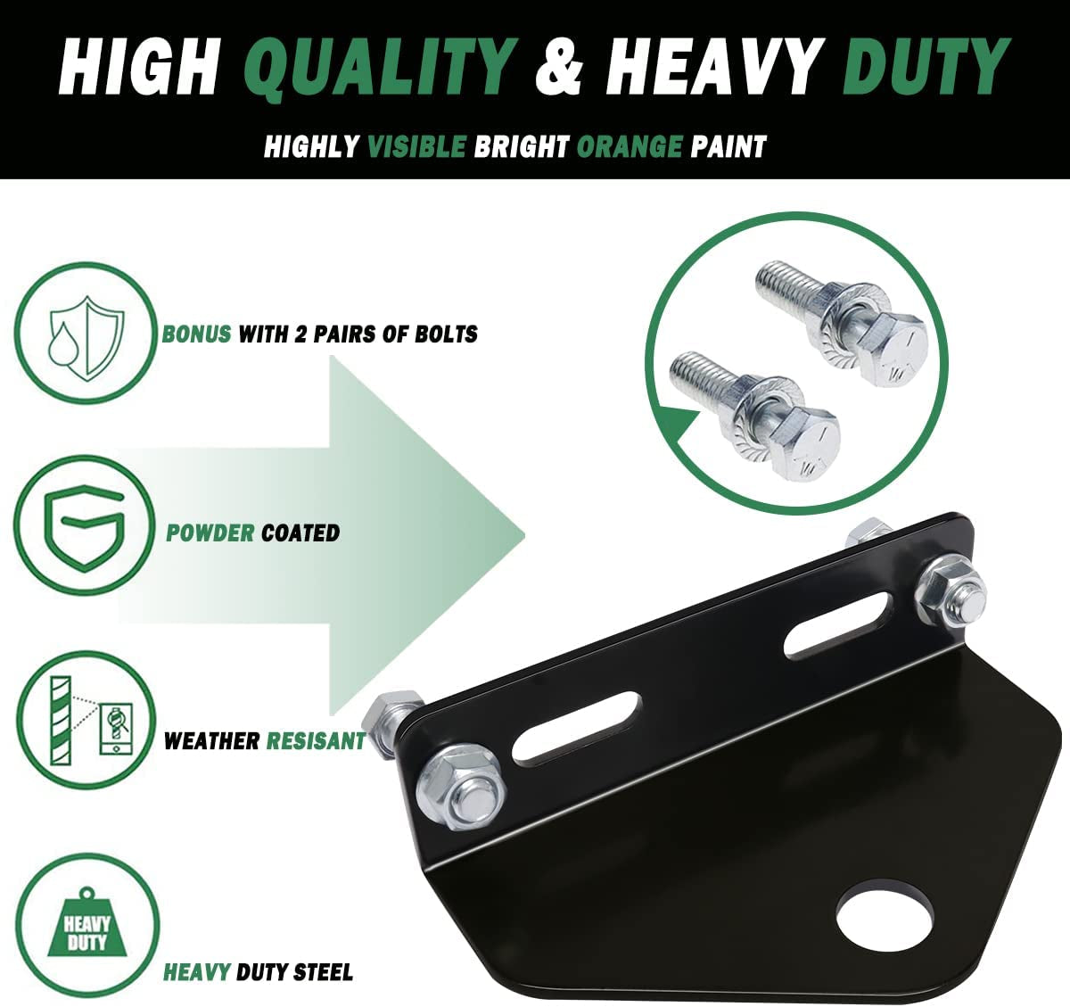 Universal Trailer Hitch for Zero Turn Mower - 3/4 Inch Hole Trailer Hitch Mount - 3/16 Inch Thick and Heavy Duty Steel with Installation Hardware (Black)