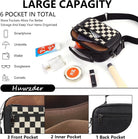 Checkered Crossbody Purse Women Plaid Shoulder Bag Checkerboard Top Hand Tote Bag Leather Hobo Handbags