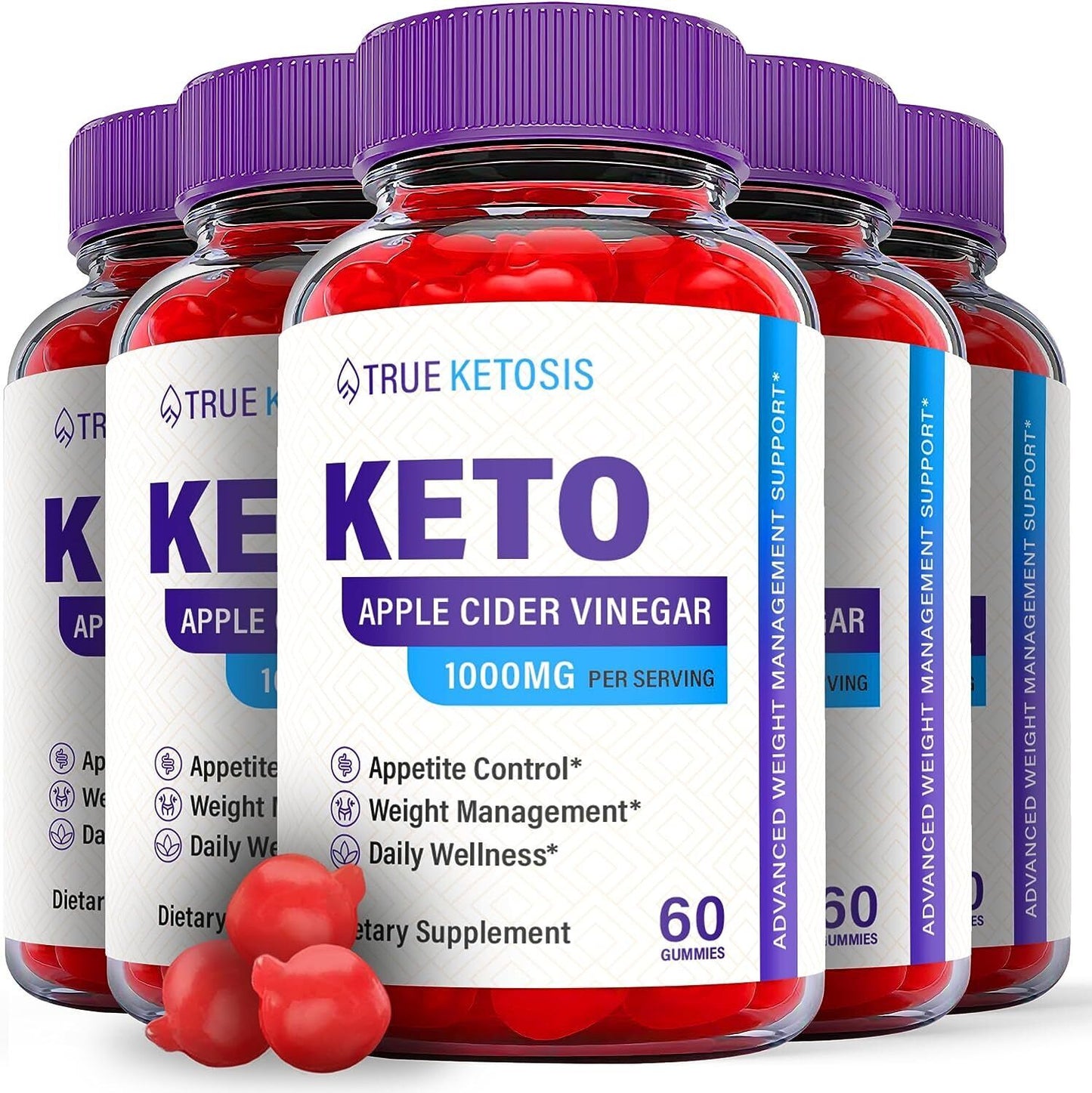 True Ketosis Gummies - True Ketosis ACV Gummys for Weight Loss OFFICIAL - 5 Pack