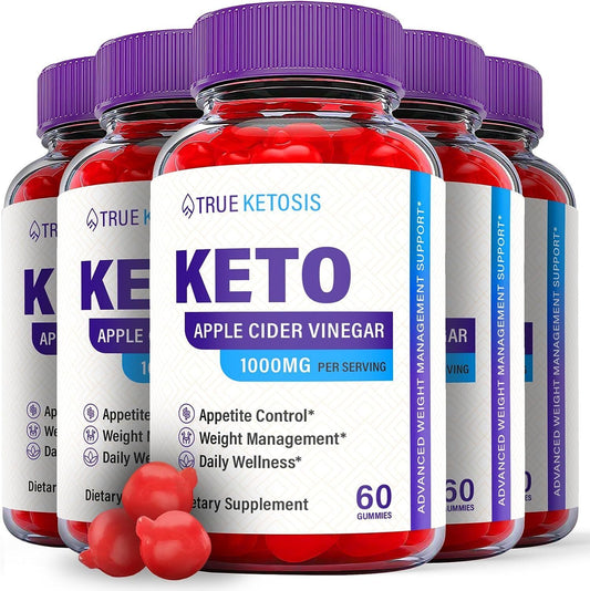 True Ketosis Gummies - True Ketosis ACV Gummys for Weight Loss OFFICIAL - 5 Pack