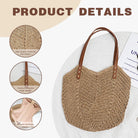 Straw Bag for Women Straw Totes Beach Bags Summer Woven Handmade Shoulder Bag Purse Buckets Totes Handbag