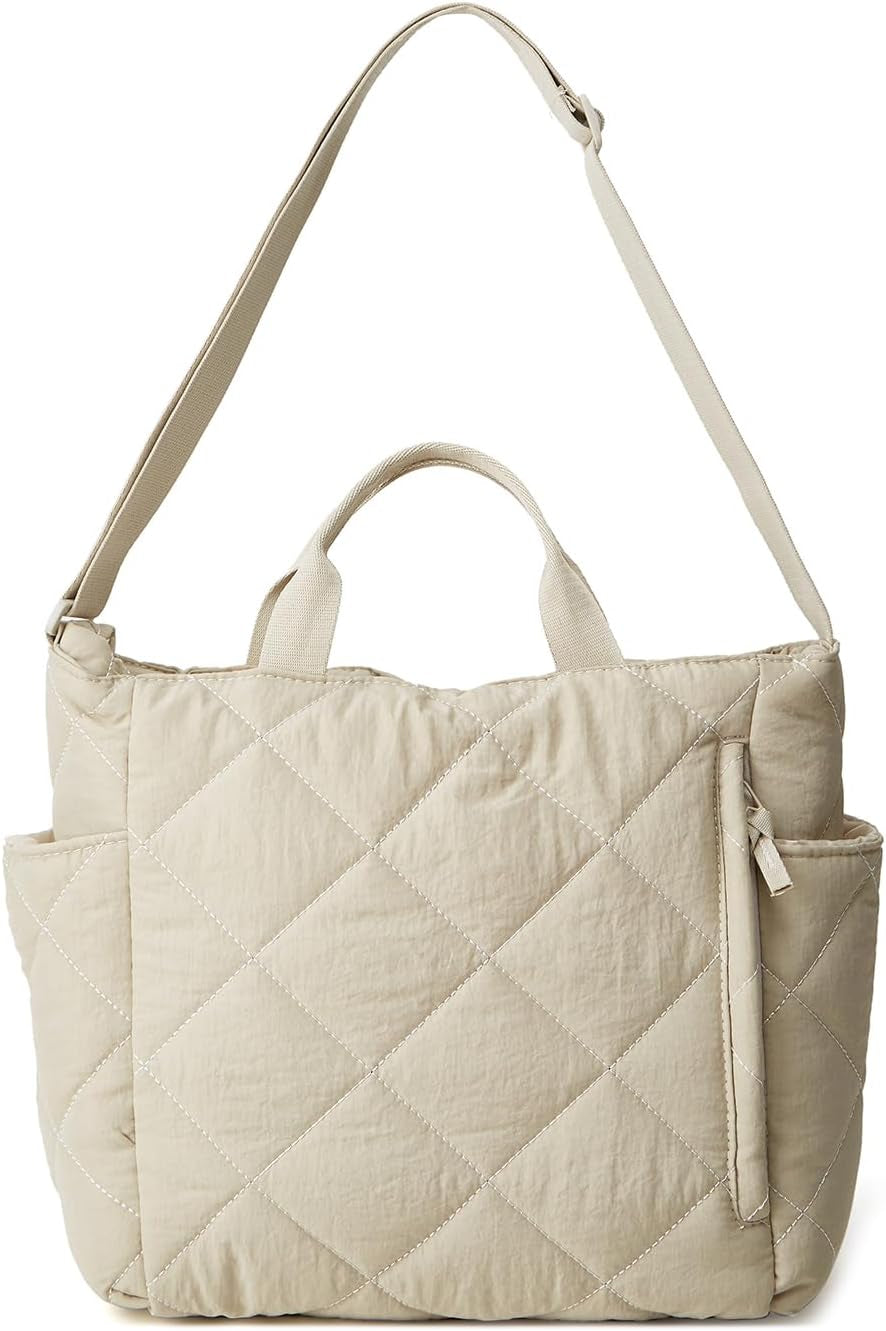 Women Quilted Tote Bag Puffer Hobo Handbag Lightweight Padding Shoulder Bag Nylon Padded Crossbody Purse