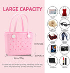 EVA Waterproof Small Rubber Beach Bag Sandproof Compact Tote for Women Men, Lightweight Rubber Travel Handbag for Pool, Gym