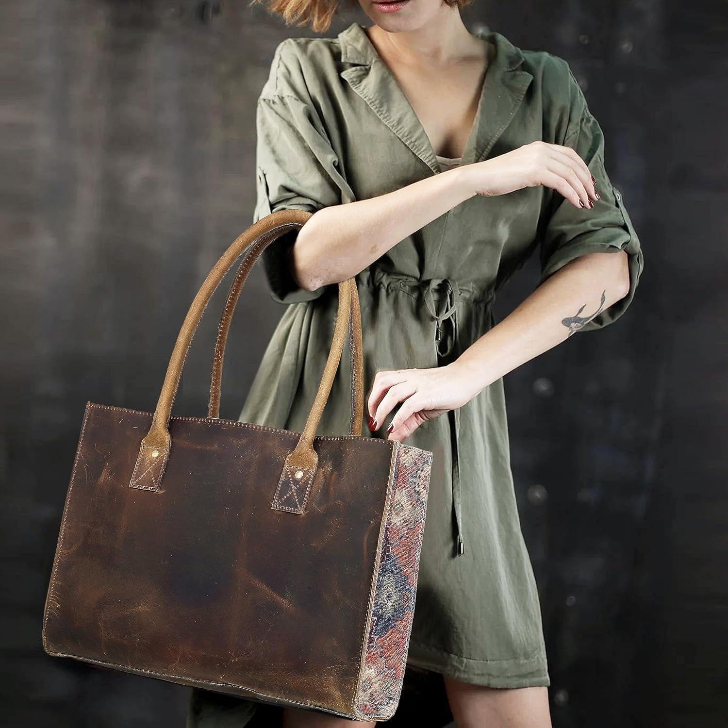 Leather Shoulder Bag Tote for Women Purse Satchel Travel Bag Shopping Carry Messenger Multipurpose Handbag
