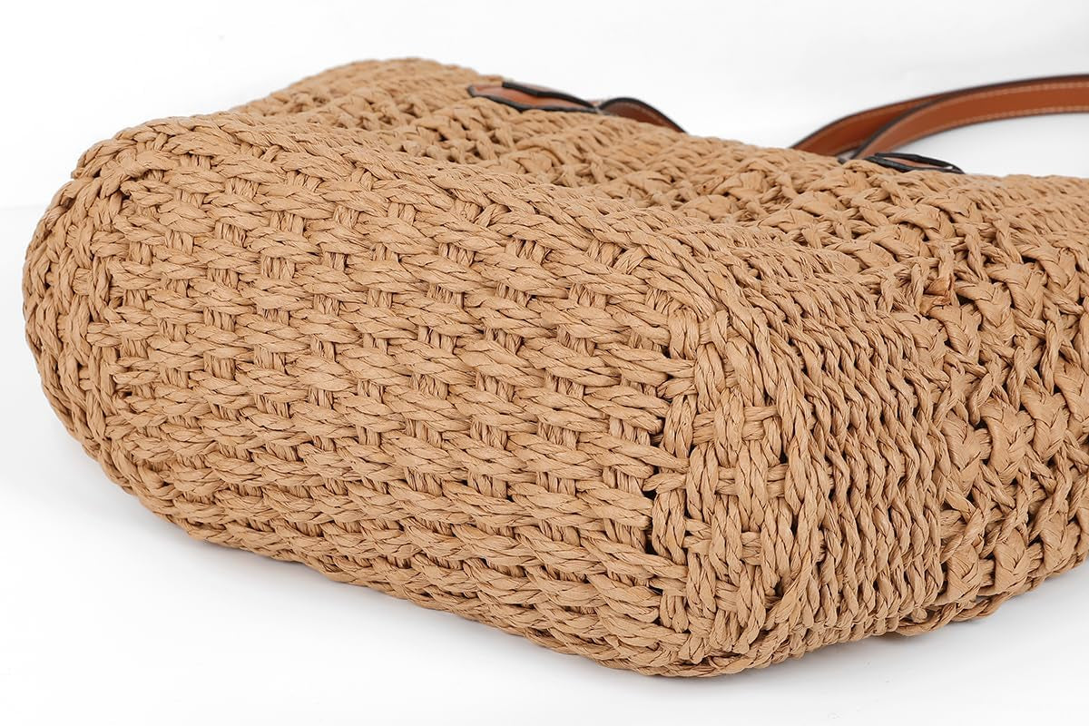 Women'S Straw Hobo Bag Woven Shoulder Bag Large Tote Purse Summer Beach Handbag Handmade Top Handle Satchel Travel