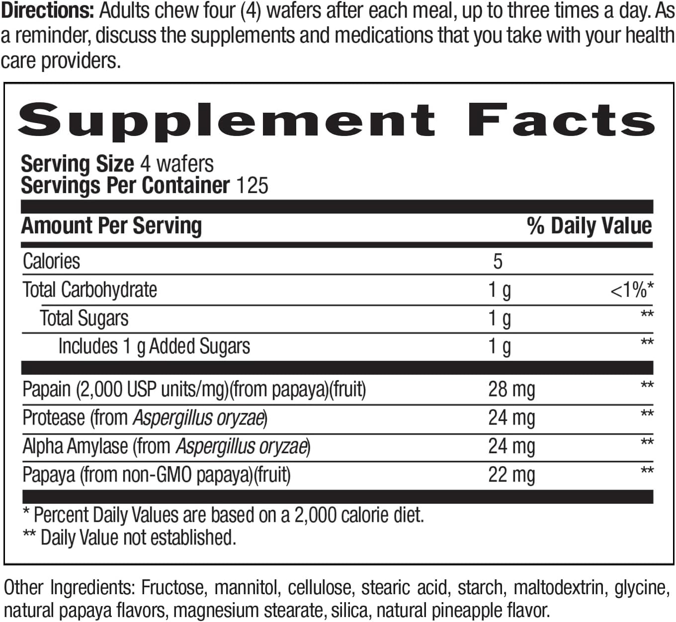 Country Life - Natural Tropical Papaya Enzyme - 500 Chewable Wafers