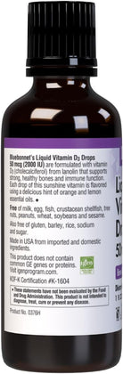 Bluebonnet Vitamin D3 2000IU 50Mcg Strong Bones & Immune Support Supplement - Liquid Vitamins for Women & Men - Lanolin Vit D Drops with MCT Oil - Non-Gmo, Vegetarian - Citrus Flavor - 1 Fl Oz