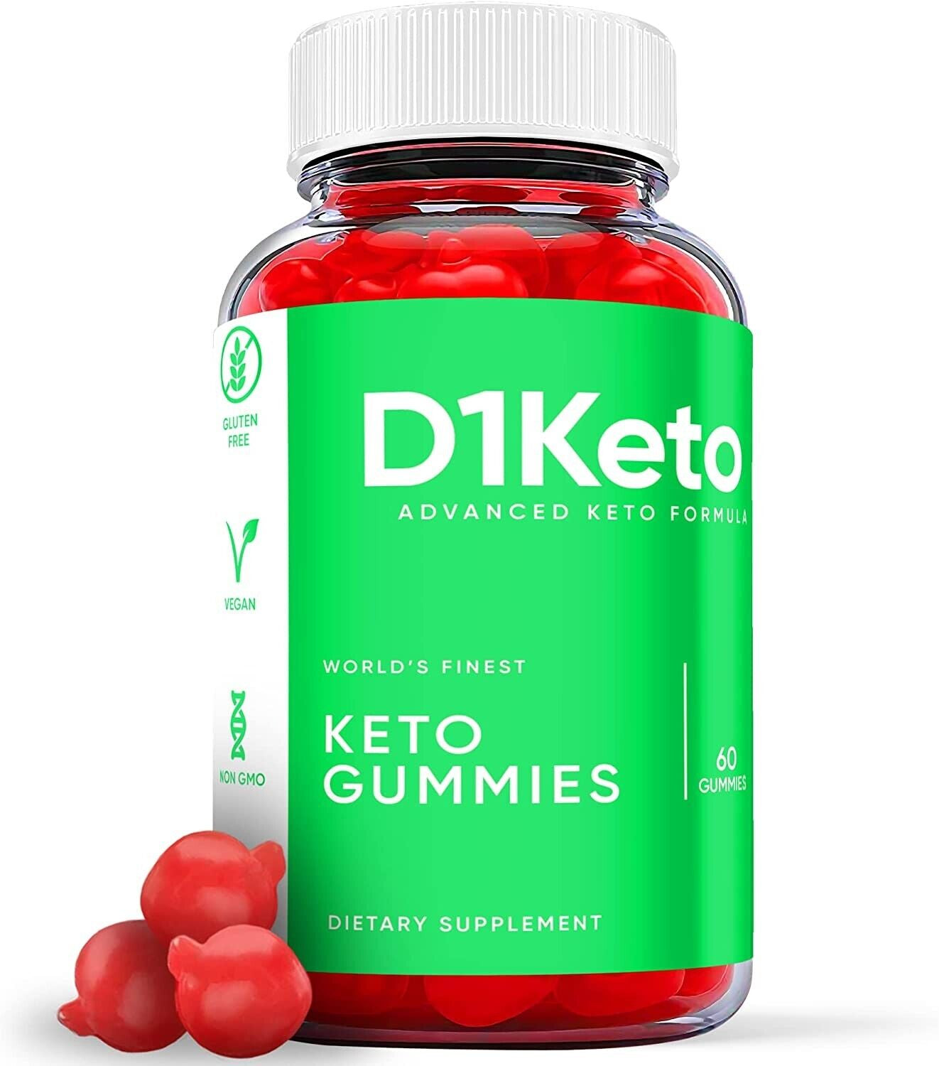 (1 Pack) D1 Keto Gummies - D1 Keto ACV Gummies Weight Loss, Vegan - 60 Gummies