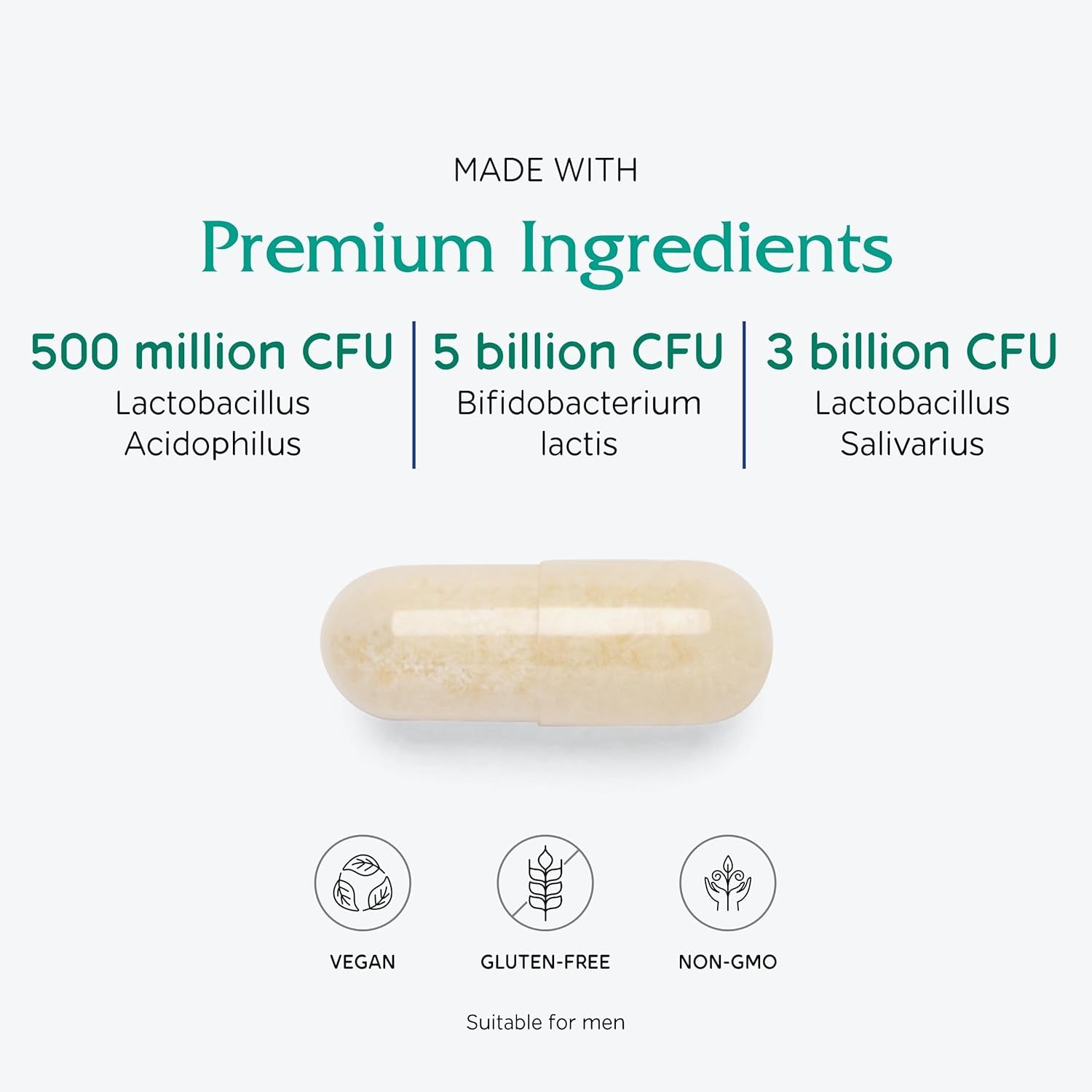 Vitanica Flora Symmetry, Shelf Stable Probiotic Supplement, Dr Formulated Probiotics for Women, Probiotics for Men and Adults, Acidophilus Probiotic, Non-Gmo, Vegan, 60 Capsules