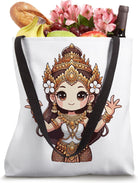 Cambodian Apsara Chibi Art Traditional Khmer Dancer Tote Bag