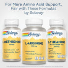 SOLARAY L-Arginine 500 Mg, Nitric Oxide Supplement, Endurance, Energy, Heart Health Support, 100 Servings, 100 Vegcaps