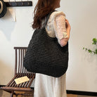 Beach Bags for Women, Large Woven Straw Tote Bag, Waterproof Beach Bag for Swim, Travel & Shopping, Stylish Weaving Handbag
