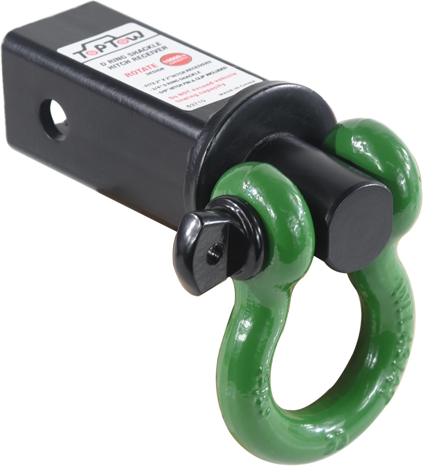 TOPTOW Trailer Recovery Shackle Tow Hitch (Capacity 4,536 Kg) Fits for 50.8 Mm R