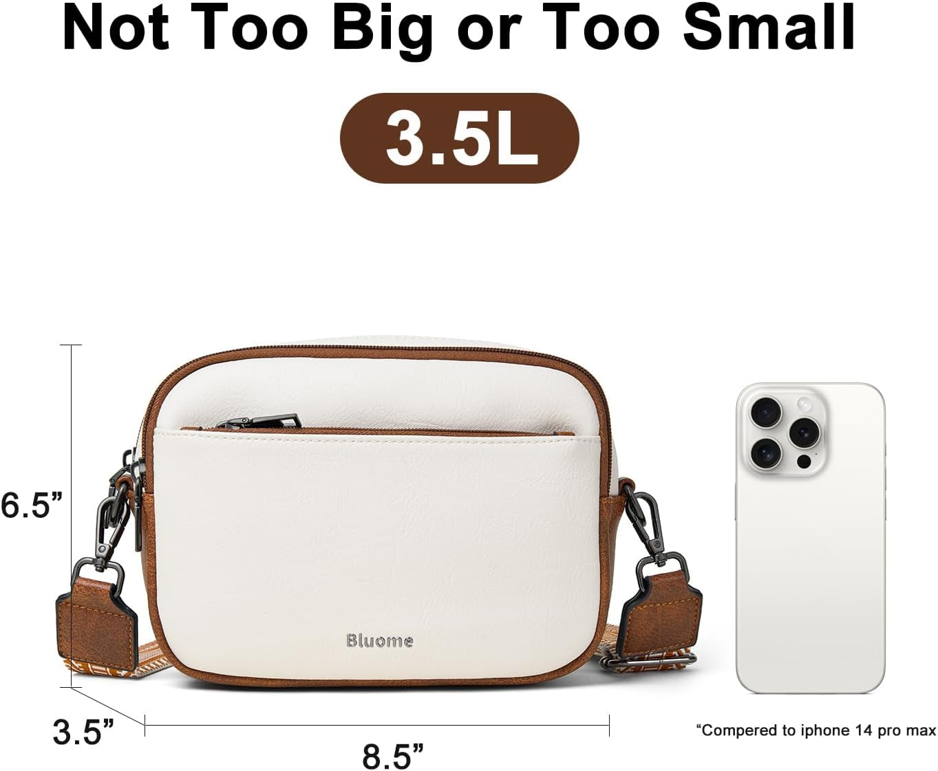 Bluome 4 Zips Crossbody Bags Purses Handbags for Women Small Pu Leather Shoulder Cross Body Travel Bag for Woman Guitar Strap