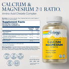SOLARAY Calcium Magnesium Supplement, Magnesium & Calcium Supplements for Women and Men, 2:1 Ratio, Bone Health & Strength, Vegan, High Absorption, 60-Day Guarantee, 45 Servings, 180 Vegcaps