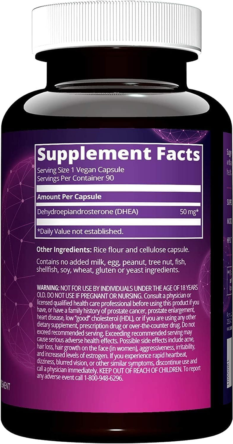 MRM Nutrition DHEA 50Mg | Healthy Aging | Micronized for Absorption | Memory + Mood | HPLC Tested for Purity + Potency | Gluten-Free + Vegan + Non GMO | 90 Servings