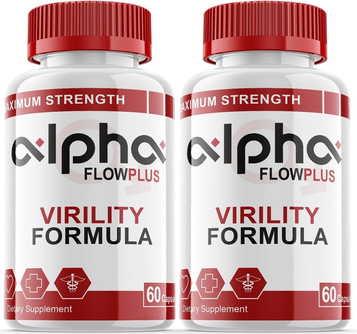 (2 Pack) Alpha Flow plus - Male Vitality Supplement Pills, Vegan - 120 Capsules