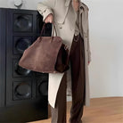 2025 Leather Tote Bag for Women, Large Leather Tote Bag Retro Top-Handle Bag Trendy Work Bag PU Leather Shoulder Bag